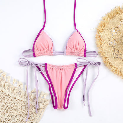 2023 Women's Sexy Floral Print Backless Bikini Set